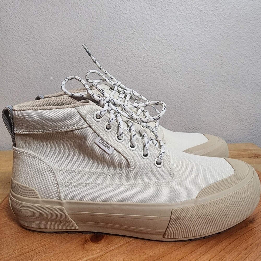 Chrome Panaracer Boots Mens Size 7 Beige Canvas Slip Resistant Chukka Ankle